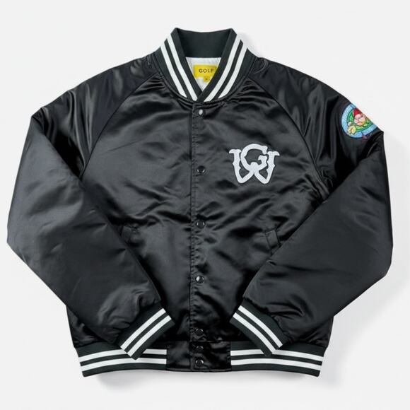 Golf Wang Other - Golf Wang Men's S Navy Satin Full Zip Bomber Varsity Jacket Streetwear $180